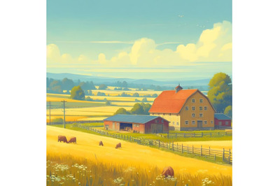 Rural farm landscape