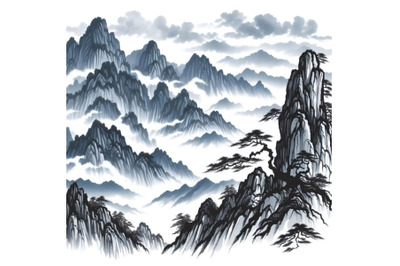 Chinese painting mountain