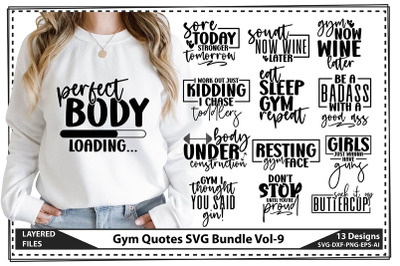 Gym Quotes SVG Bundle Vol-9