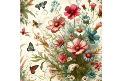 butterflies Floral pattern