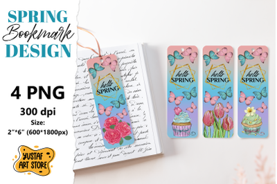 Hello Spring Bookmark printable. Butterfly bookmark 4 design