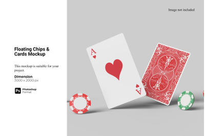 Floating Chips &amp; Cards Mockup