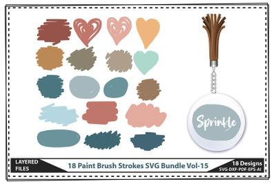 18 Paint Brush Strokes SVG Bundle Vol-15