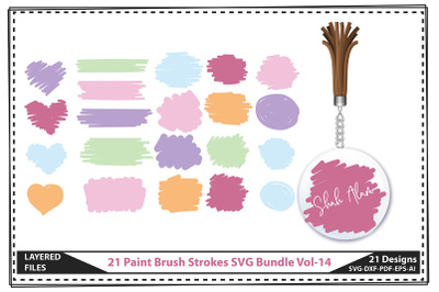 21 Paint Brush Strokes SVG Bundle Vol-14