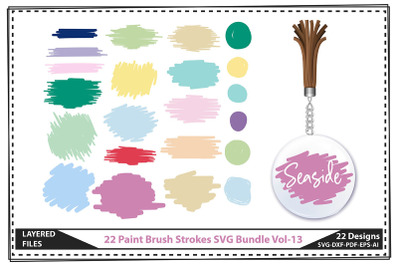 22 Paint Brush Strokes SVG Bundle Vol-13