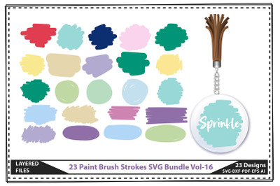 23 Paint Brush Strokes SVG Bundle Vol-16