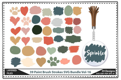 39 Paint Brush Strokes SVG Bundle Vol-16