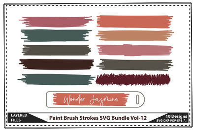 Paint Brush Strokes SVG Bundle Vol-12