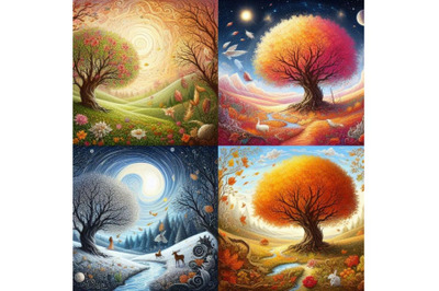 Four seasons - spring, summer, autumn, winter