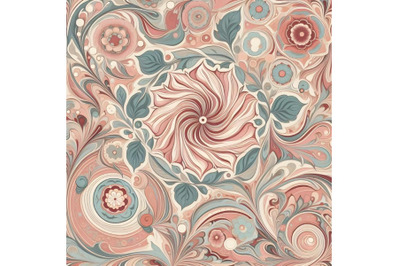 Traditional Turkish marbled paper artwork