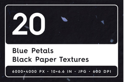 20 Blue Petals Black Paper Textures
