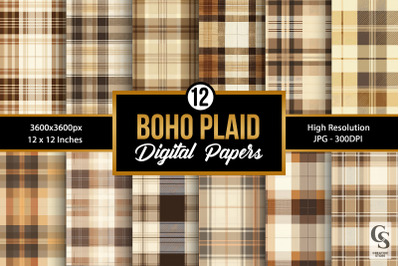 Vintage Boho Plaid Seamless Patterns