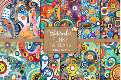 Funky Patterns Set 4 - Groovy Watercolor Designs