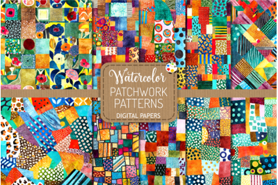 Patchwork Patterns Set 3 - Transparent Watercolor Papers