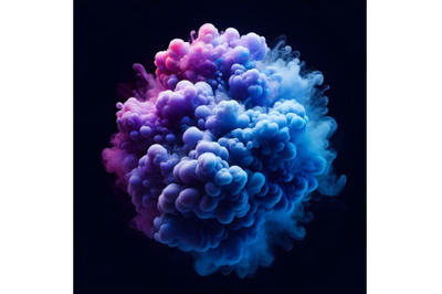 Bright blue and purple smoke