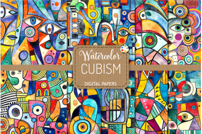 Cubism - Geometric Watercolor Patterns