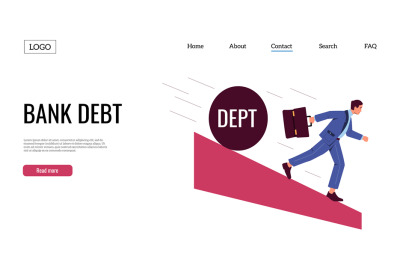 Landing page, personal loan banner with bank debt