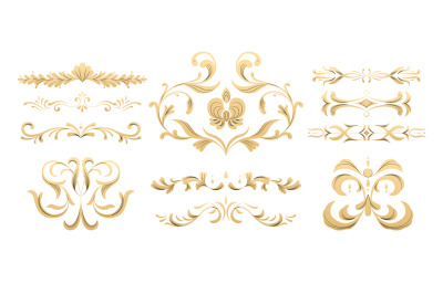 Decorative frame ornamental parts. Luxury monogram and text border sti