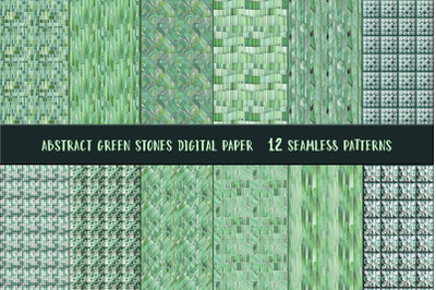 Jade green stones seamless patterns.