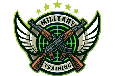 Military training esport mascot logo design