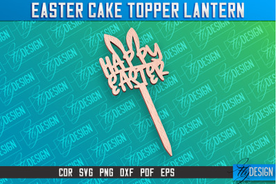 Easter Cake Topper Laser Cut | Happy Easter Design | CNC File