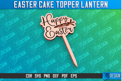 Easter Cake Topper Laser Cut | Happy Easter Design | CNC File