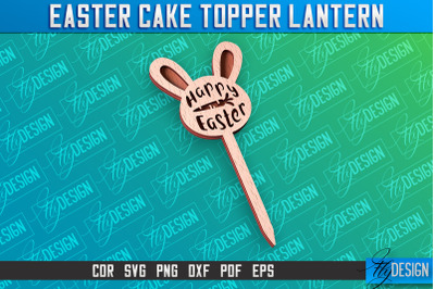 Easter Cake Topper Laser Cut | Happy Easter Design | CNC File