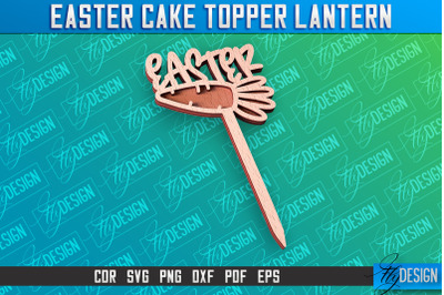 Easter Cake Topper Laser Cut | Happy Easter Design | CNC File