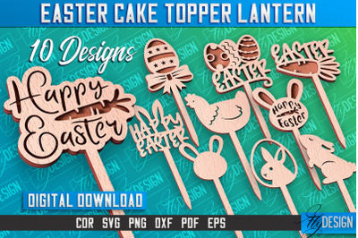 Easter Cake Topper Laser Cut | Happy Easter Design | CNC File