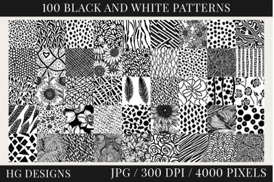 100 Black And White Seamless Tiling Patterns