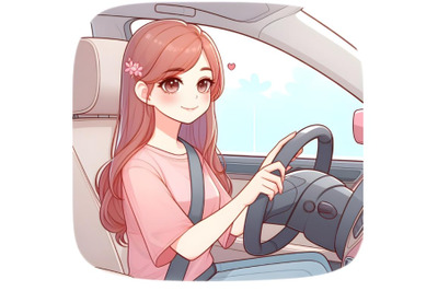 girl driving a car