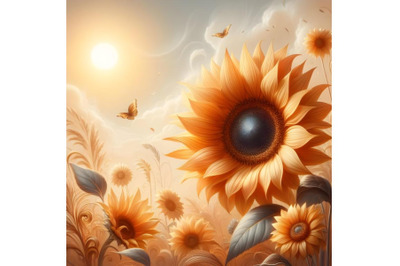 Sun flower on beautiful background