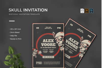 Skull - Birthday Invitation