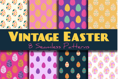 Vintage Easter Seamless Patterns