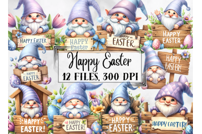 Easter clipart, cute Easter gnomes clipart