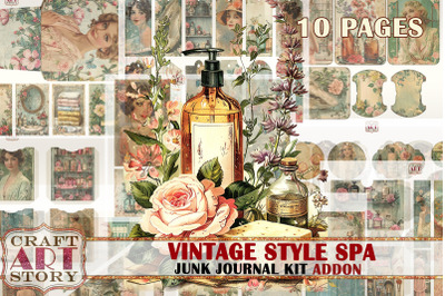 Vintage style spa Junk Journal ADDON Pages, 1920s fantasy