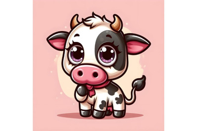 Cute adorable big eye cow