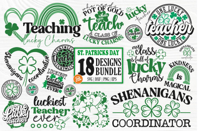 Lucky Teacher SVG | St Patricks Day Svg Bundle | Shenanigans Svg