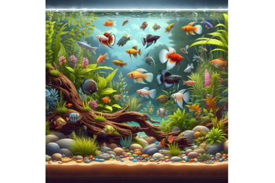 Fish in fresh-water aquarium