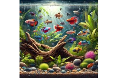 Fish in fresh-water aquarium