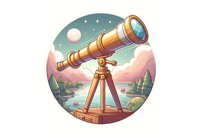 colorful telescope on white