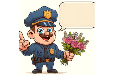 Policeman with Speech Bubble