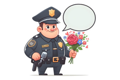 Policeman with Speech Bubble