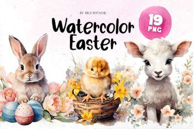Amazing Easter Watercolor Bundle |PNG cliparts