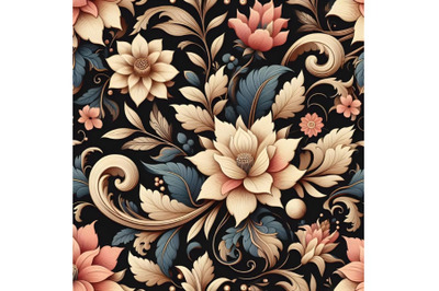 Seamless Vector Floral Pattern in Asian Style