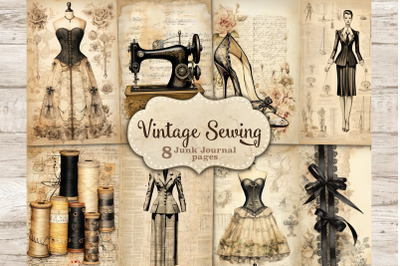 Vintage Sewing Junk Journal Pages | Woman Journal Printable