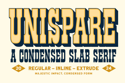 Unispare Condensed Slab Serif
