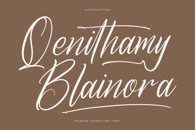 Qenithamy Blainora - Modern Signature Font