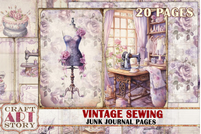 Vintage Sewing Junk Journal Pages picture collage