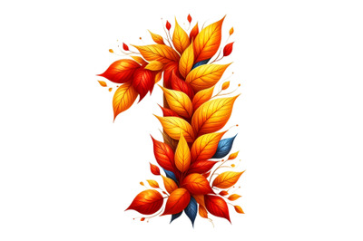 autumn leaves in number one shape